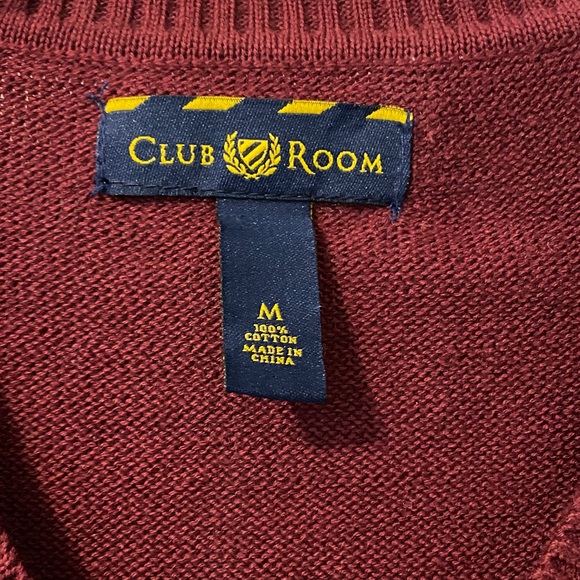 Club Room Men's V-Neck Sweater Vest - Burgundy - Picture 2 of 6